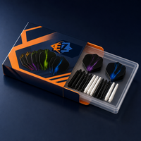 Kit de flights et de tiges de fléchettes avec 5 styles de flights, 4 styles de tiges et anneaux à ressort pour l'entretien des fléchettes, personnalisable OEM