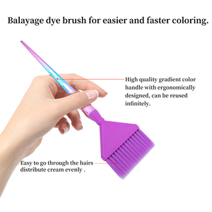 Nuovo Design ABS Glamnetic manico a coda di diamante cromato morbido pennello colorante in Nylon viola per parrucchiere barbiere - Product Image 4