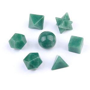 Juego de 7 piedras preciosas naturales, Aventurina verde, Geometría Sagrada, sólido platónico - Product Image 2