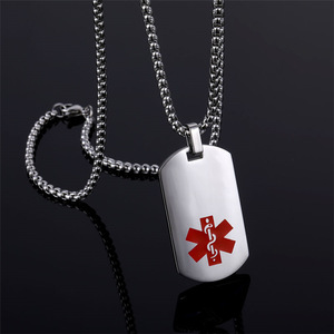 Collar con Placa de Identificación <span class=keywords><strong>para</strong></span> <span class=keywords><strong>Perros</strong></span>, de Acero Inoxidable, Chapado en Oro de 18K, <span class=keywords><strong>para</strong></span> Hombre, Regalo Masculino, Joyería, Alerta Médica - Product Image 6