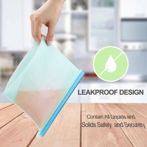 High Eco-friendly Reusable Freezer Silicone Food Storage <b>Bag</b> Platinum Transparent for School Closet Cosmetics Set - Product Image 5