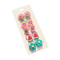 Lot de 10 élastiques à cheveux pour bébé fille, accessoires pour enfants, ensemble de attaches multicolores, motifs fruits, fleurs, animaux de dessin animé