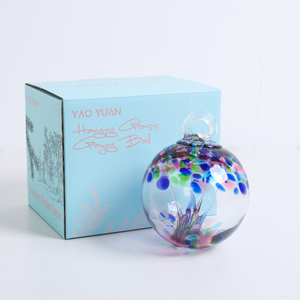 Bola de cristal Náutica para decoración del hogar, suministros de soplado de vidrio de Arte de <span class=keywords><strong>Murano</strong></span> de colores con adornos encantadores para cúpula de Navidad