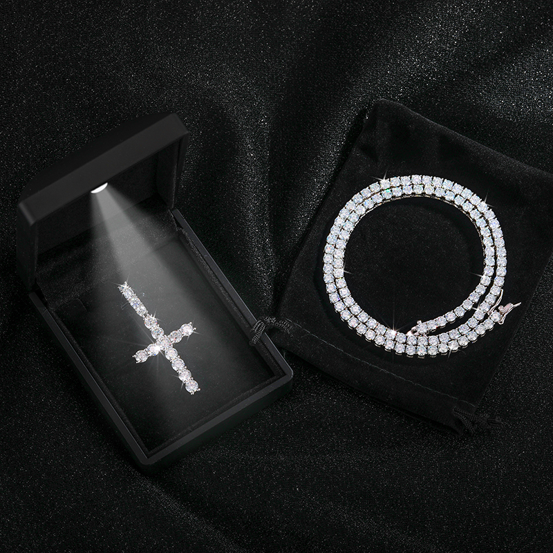 ★TATIANA★ Silver 925 Moissanite 05 Carat Necklace DN0001 1 CT Real Moissanite Pendant Necklace For Women 925 Sterling