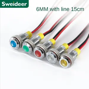 ไฟแสดงสถานะที่เท่าเทียมกันของมอเตอร์ไซด์6/8/10/12/16/19มม. กันน้ำ LED แสดงสถานะโลหะพร้อมลวดป้องกันการทำลายสัญญาณนักบินมอเตอร์ไซด์ - Product Image 3