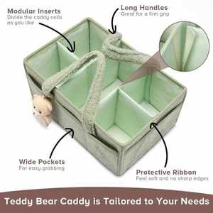 <span class=keywords><strong>Cambiador</strong></span> de pañales de bebé de felpa, apilador de pañales <span class=keywords><strong>para</strong></span> organizador de almacenamiento, organizador de cochecito con asa, pañal de bebé de fieltro Caddy - Product Image 2