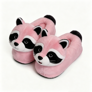Pantuflas de Mapache Suaves y Esponjosas Personalizadas, Lindas Pantuflas de Mapache de Dibujos Animados, Adorables Pantuflas de Mapache para Mujer - Product Image 5