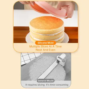 Molde para Pastel de Silicona de 4/6/8 Pulgadas, Molde para Hornear para Repostería, Molde para Bizcocho en Capas de Arcoíris sin Cortes, para el Hogar y la Cocina - Product Image 6