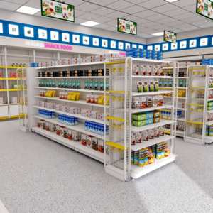 金属両面自立型スーパーマーケット棚コンビニエンスストアディスプレイラック食料品店ディスプレイユニット - Product Image 5