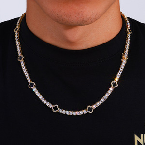 Premium Hip Hop Iced Out Moissanite Tennis <b>Chain</b> Necklace 925 Silver Custom Bling VVS Jewelry Pass Diamond Tester - Product Image 6