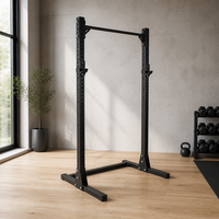 Rack de squat avec barre de traction et fonction de développé couché, structure métallique, entraînement fitness à domicile et commercial