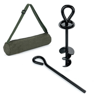 Câble d'attache robuste pour chien de 17 pieds, Kit d'ancrage au sol solide pour grands chiens pour la cour, la plage, l'extérieur, le chariot