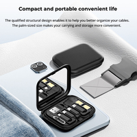 Kit de câble USB Type-C multifonctionnel 6-en-1 60W 3A à charge rapide avec support de téléphone miroir et adaptateur de voyage pour iOS/Android