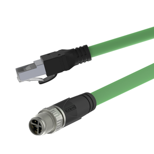 산업 자동화 카메라용 IP67 이더넷 황동 PUR PVC 전기 남성 M12 X-코드 RJ45 케이블 커넥터 어댑터 - Product Image 1