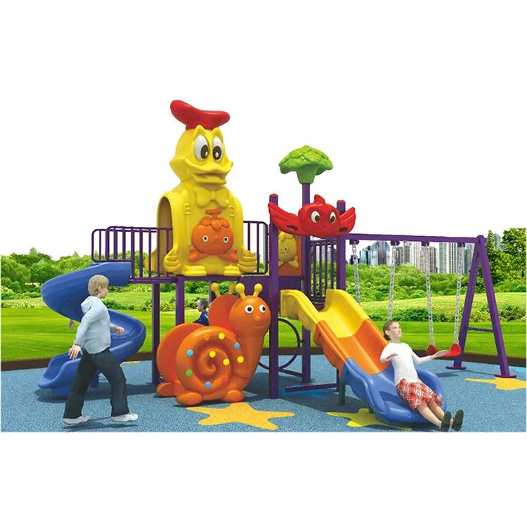 Altalena set parco giochi all'aperto per bambini a buon mercato attrezzature per parco giochi in plastica altalena scivolo