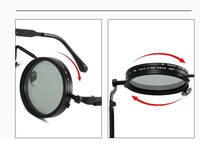 ND9 Lunettes de soleil ajustables en métal Lunettes de soleil pour hommes/femmes fabriquées à la main avec changement de couleur UV400 Accessoire de mode avec gradation de la luminosité