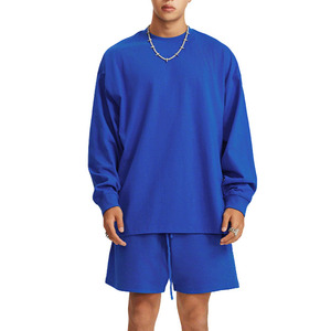Summer Streetwear Oversize Solid Color 100%Cotton Long Sleeve <strong>T</strong>-<strong>Shirt</strong> Unisex Loose Crew Neck Tee Blank Casual <strong>T</strong> <strong>Shirts</strong> for Men - Product Image 4