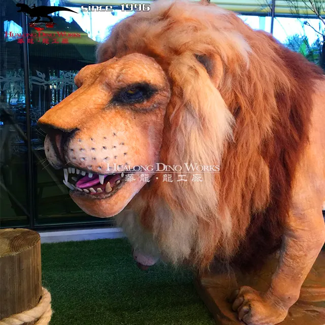 人工アニマトロニックリアル動物等身大ライオン動物モデル