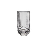 Classique Niche Verre Américain Glacé Latte Tasse À Café Conception Rayée pour Café Lait Jus Petit U Sans Tige Eau Drinkware