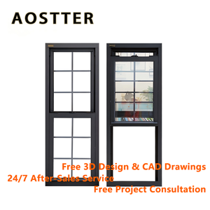 Ventana Corredera Vertical de Aluminio para Apartamento de Lujo AOSTTER, Ventana de Guillotina Simple con Aislamiento Acústico y Relleno de Argón - Product Image 2