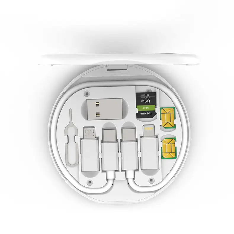 Logo personnalisé Portable 60w charge rapide Usb 5 en 1 dispositifs de câble ensemble de stockage de Transmission de câble de données