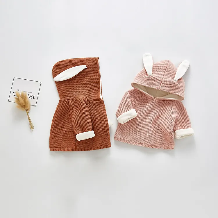 Newarrivals katoenen baby jongen meisje gebreide vest fluwelen kleding