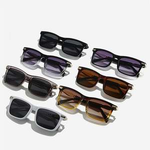 Gafas de Sol Retro 2025 con Logotipo Personalizado, Montura Metálica para Hombre y Mujer, Lentes Degradadas con Protección UV400, Montura Grande Cuadrada - Product Image 3