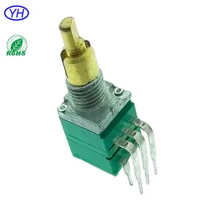 Free Samples 9mm 10K 50k 100k Carbon Film Vertical 2 Gang Dual Concentric Shaft Rotary Potentiometer