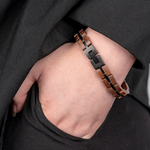 Bracelet <span class=keywords><strong>en</strong></span> acier inoxydable noir IP et noyer, 10 mm, gravé avec votre propre logo, tendance sur le marché europé<span class=keywords><strong>en</strong></span>, pour femmes - Product Image 3