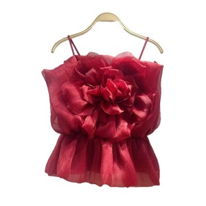 Camisola Floral 3D para Mujer - Blusa con Tirantes Finos y Peplum con Volantes a la Moda - Product Image 1