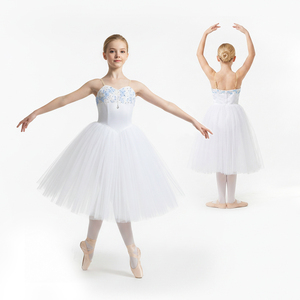 Robe de tutu de ballet romantique bleue et blanche, variation Casse-Noisette Fée des Neiges, tenue de scène professionnelle - Product Image 3