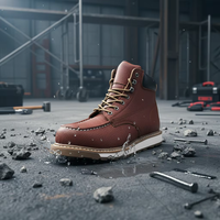 Chaussures de travail pour hommes, marque personnalisée, cuir de qualité supérieure, embout en acier, semelle intermédiaire en Kevlar, antidérapantes, semelle extérieure en caoutchouc EVA, chaussures de sécurité S3.
