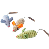Nouvel Arrivage : Jouet Interactif pour Chat en Peluche Mignon en Forme de Souris avec Queue en Bâton de Silvervine et Catnip Intégré
