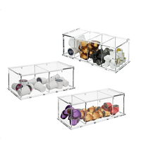 Support rotatif pliable transparent pour capsules de café, boîte de rangement en acrylique avec couvercle, étanche, design moderne et personnalisé