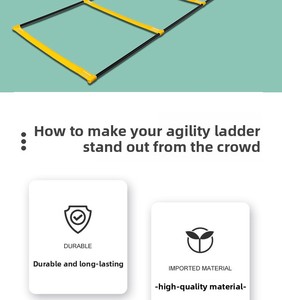 Escalera de Agilidad Amarilla Plegable y Ajustable de Doble Uso para Entrenamiento de Fútbol y Baloncesto, Material de Polipropileno para Campos Deportivos - Product Image 6