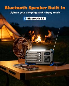 Banco de Energía Solar de 20,000mAh con Radio AM/FM, Generador de Manivela, Radio Meteorológica NOAA, Alarma SOS de Emergencia para Exteriores, Cargador Rápido y Linterna LED - Product Image 4