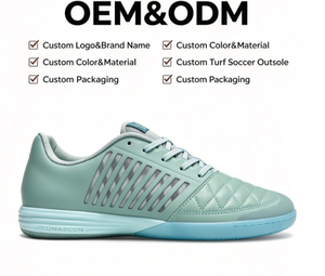 <span class=keywords><strong>Scarpe</strong></span> Professionali Unisex per <span class=keywords><strong>Calcio</strong></span> Indoor/Futsal, Tomaia in <span class=keywords><strong>Pelle</strong></span> Sintetica, Suola Intermedia in EVA, Suola Esterna in Gomma Antiscivolo, Verde Menta - Product Image 4