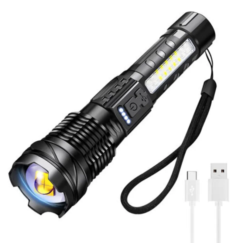 Linterna de antorcha LED de 2000 lúmenes recargable de emergencia impermeable Howlighting