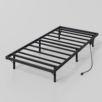 Lit en fer forgé suspendu sur mesure, multi-tailles, simple, avec éclairage et télécommande, 2 mètres, pour chambre à coucher