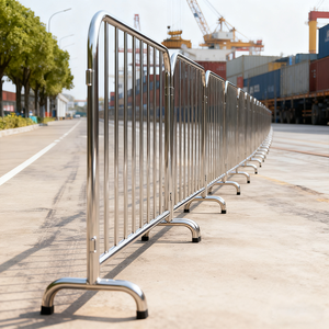 Barreras de Control de Multitudes de Acero Galvanizado de Fácil Montaje, Vallas Temporales para Uso en Escenarios de Conciertos - Product Image 1