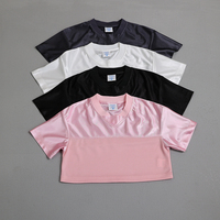 T-shirt en maille ample personnalisé de haute qualité pour femme, idéal pour l'été, décontracté, uni, pour l'entraînement