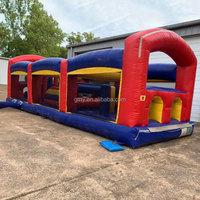 GMY Inflatables Large Wipeout gonflable rouge Parcours d'obstacles Interactif Gonflable Saut et limite Obstacle