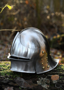 Casco Alemán Sallet de 1480 Años Aproximadamente, Hecho a Mano en Acero, Inspirado en la Edad Media, con Forro de Cuero, Diseño Histórico Decorativo para Fotografía - Product Image 3