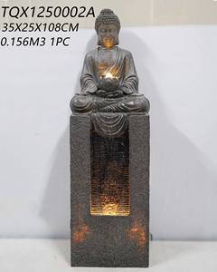 <span class=keywords><strong>Fontaine</strong></span> d'eau extérieure autoportante moderne en résine Flowechoing, Bouddha <span class=keywords><strong>zen</strong></span> Fengshui, faite à la main, alimentée par énergie <span class=keywords><strong>solaire</strong></span> LED - Product Image 2