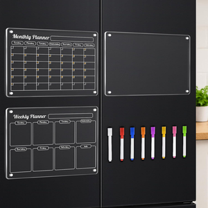 Tableau de calendrier magnétique en acrylique transparent de qualité supérieure, résistant aux rayures, effaçable à sec, pour réfrigérateur, hebdomadaire, vente en gros du fabricant - Product Image 1