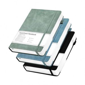 A5 Black Blue Leather <b>Journal</b> Supplements for Men/Women Thick Lined Pages Thermal Binding PU Cover for School <b>Journal</b> - Product Image 1