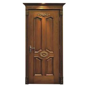 Porta de madeira sólida projetada com preço por atacado