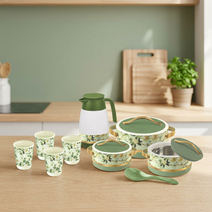 Ensemble cadeau de 9 pièces Anax Botanical Blossom, vaisselle isotherme écologique sans BPA, pot isotherme Emerald Meadow, thermos sûr - Product Image 3