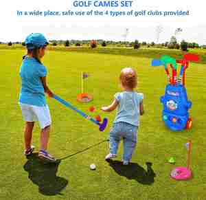 Jouet pour tout-petits, bâtons colorés, 4 balles et 2 trous d'entraînement, ensemble de clubs de golf pour enfants, jouets de sport en plein air, cadeau pour garçons et filles - Product Image 6