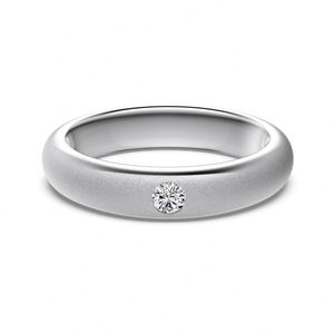 Bague de Fiançailles et de Promesse Dylam au Design Classique, Surface Givrée, en Argent 925, Solitaire Cercle avec Zircon Cubique 5A, pour Femme - Product Image 1